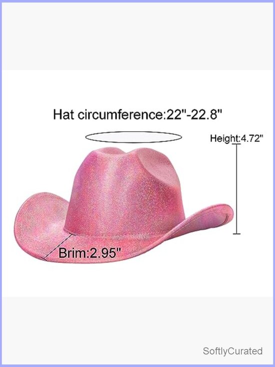Holographic Glitter Cowgirl Hat for Women Costume Party Western Cowboy Hat M/L main image 6
